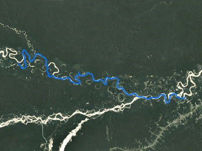 Laberinto Oxbow Lakes and Canal Rafting Expedition 6 Days Satellite Map