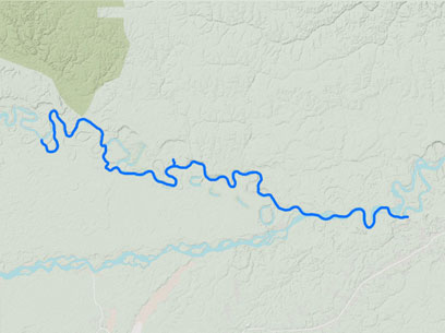 Laberinto Oxbow Lakes and Canal Rafting Expedition 6 Days Terrain Map