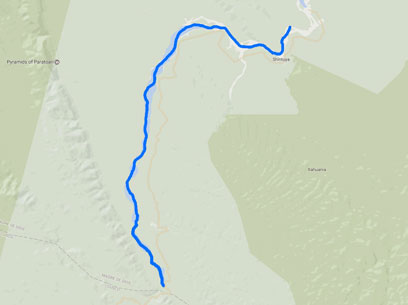 Manu Rafting 4 Days Overview Map