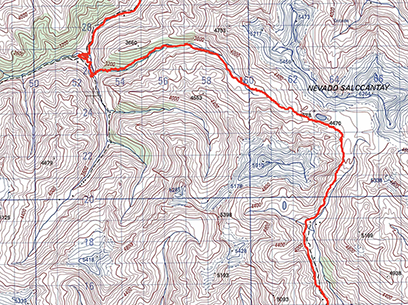Salkantay Trek Topographische Karte