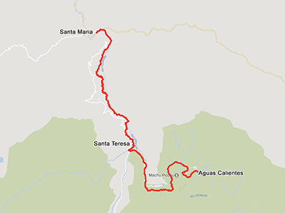 Inca Jungle Trek Overview Map