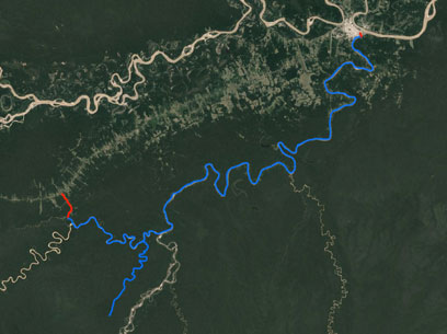 Tambopata Rafting 8 Days Satellite Map